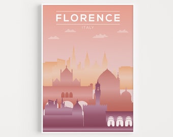 Wall Art, Italy Print, Art Print, Travel Print, Travel Poster, Florence, Italy Wall Art, Wall Art Print, Pink Print, Travel Wall Art, Pink