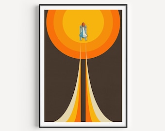 Space Poster, Space Print, Space Wall Art, Wall Art Print, Retro Print, Wall Art, Retro Wall Art, Minimalist Print, Minimalist Art, Prints