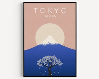 Japan Print, Tokyo Print, Pink and Blue, Pink Print, Tokyo Wall Art, Prints, Tokyo Poster, Pink, Wall Art Print, Japan Poster, Tokyo, Japan