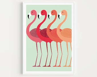 Wall Art Print, Flamingo Print, Flamingo Wall Art, Minimalist Print, Minimalist Art, Scandinavian Print, Wall Art, Flamingo Poster, Prints