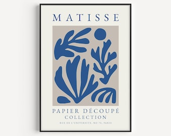 Boho Wall Art, Blue Art Print, Henri Matisse, Prints, Blue Print, Boho Poster, Scandi Print, Minimalist, Wall Art Print, Matisse Poster