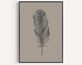 Feather Art, Feather Print, Feather Wall Art, Prints, Wall Art Print, Feather, Wall Art, Art Print, Minimalist, Scandinavian Print, Fine Art