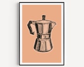 Wall Art Print, Wall Art, Coffee Print, Minimalist Wall Art, Coffee Wall Art, Coffee Poster, Retro Wall Art, Pop Art, Minimalist Print