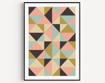 Geometric Wall Art, Geometric Print, Wall Art, Wall Art Print, Fine Art Print, Minimalist Print, Modern Art, Scandinavian Print, Triangles