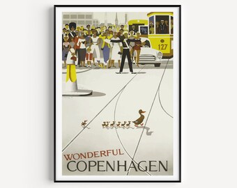 Copenhagen Poster, Copenhagen Print, Wall Art Prints, Vintage Travel Poster, Travel Print, Copenhagen, Wall Art, Travel Poster, Art, Prints