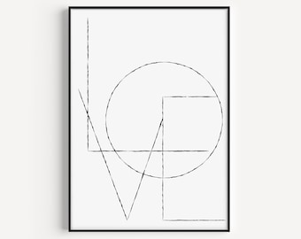 Black and White, Prints, Scandinavian Print, Black White Art, Modern Print, Art Print, Love Wall Art, Minimalist Art, Wall Art, Love Print