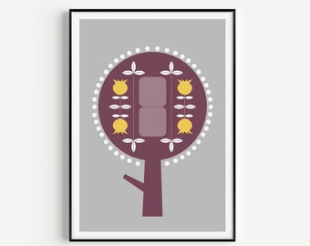 Scandinavian Print, Wall Art Print, Scandi Wall Art, Prints, Tree Print, Minimalist Print, Wall Art, Modern Print, Scandinavian Art, Tree