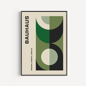 Bauhaus Poster, Green, Wall Art Print, Green Print, Bauhaus Wall Art, Bauhaus Print, Green Bauhaus, Circle Print, Bauhaus, Abstract Wall Art