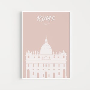 Rome Art Print, Travel Wall Art, Pink Wall Art, Rome Print, Rome Poster, Pink Art Print, Travel Print, Italy, Travel Poster, Wall Art Print
