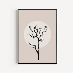 Botanical Print, Wall Art Print, Flower Art Print, Minimalist Print, Neutral Print, Beige Art, Botanical Art, Flower Wall Art, Art Print