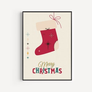Mid Century Christmas, Mid Century Modern, Christmas Print, Christmas, Wall Art, Prints, Xmas Print, Mid Century Print, Wall Art Print