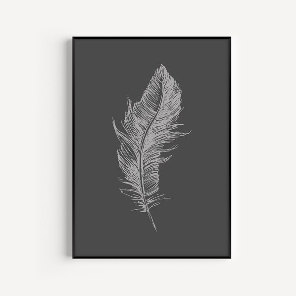 Art mural, Art mural en plumes, Impression de plumes, Impression botanique, Estampes, Art mural botanique, Minimaliste, Impression d’art fine, Impression minimaliste, Affiche