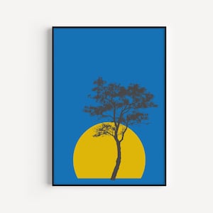 Wall Art Print, Tree Print, Blue Wall Art, Minimalist Print, Blue Print, Tree Wall Art, Wall Art, Minimalist Poster, Scandinavian, Prints