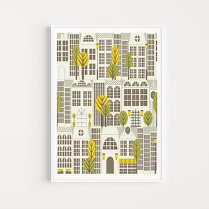 Houses Print, Wall Art Prints, Prints, Houses Poster, Minimalist Wall Art, Minimalist Print, Modern Art, Wall Prints, Minimalist Art Prints