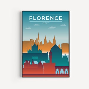 Kunstdruck, Wandkunst, Italien Druck, Reisedruck, Florenz, Reise Poster, Florenz Wandkunst, Italien, Wand Kunst Druck, Blau, Reise Wandkunst