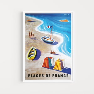 France Poster, France Print, Wall Art Prints, Beach Print, Beaches, Vintage Travel Poster, Travel Print, France, Wall Art, Travel Poster