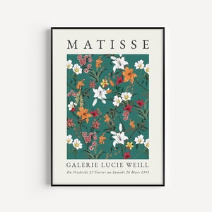 Green Print, Matisse Flower Print, Green Matisse Poster, Flower Print, Henri Matisse, Prints, Green Wall Art, Matisse Poster, Wall Art Print