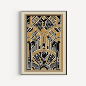 Art Deco Print, Black Yellow Print, Black Art Deco, Wall Art Print, Art Deco, Art Print, Luxe Art Deco, Prints, Wall Art, Art Deco Poster