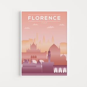 Wall Art, Italy Print, Art Print, Travel Print, Travel Poster, Florence, Italy Wall Art, Wall Art Print, Pink Print, Travel Wall Art, Pink