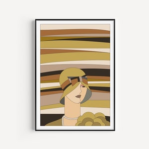 Art Deco Print, Beige Print, Art Deco Poster, Art Deco, Art Deco Wall Art, Gold Art Deco Print, Gold Wall Art, Deco Print, Wall Art Print