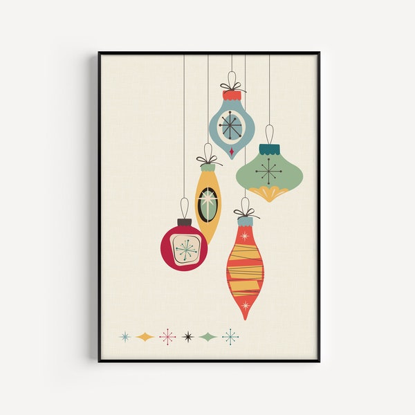 Christmas Print, Christmas, Mid Century Modern, Prints, Mid Century Wall Art, Art Print, Christmas Wall Art, Mid Century Print, Wall Art