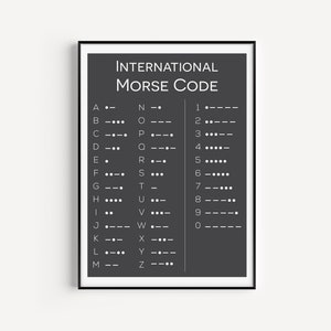 Morse Code Print, Morse Code Poster, Wall Art Print, Wall Art, Morse Code, Minimalist Wall Art, Prints, Minimalist Print, Modern Art