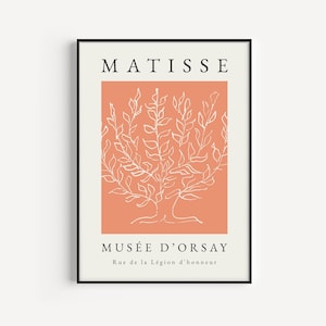 Wall Art Print, Orange Print, Henri Matisse, Orange Poster, Tree Wall Art, Orange, Boho Print, Matisse Print, Orange Wall Art, Tree Print