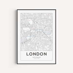 London Map Print, Wall Art, London Print, London Map Poster, London Wall Art, Travel Print, Map Wall Art, Prints, Travel Wall Art, Art Print