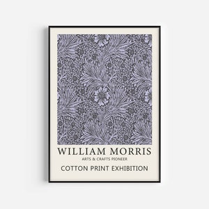 William Morris Poster, Floral Pattern Print, Wall Art Print, Flower Print, Vintage Wall Art, William Morris, Exhibition Print, Textile Print