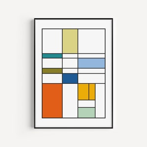 Mid Century Modern, Wall Art Print, Mondrian Style Print, Minimalist Print, Modern Art, Minimalist Art, Mid Century Print, Wall Art, Prints