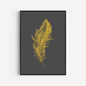 Wall Art Print, Feather Print, Feather Wall Art, Botanical Wall Art, Prints, Botanical Print, Wall Art Prints, Large Prints, Minimalist Art image 1