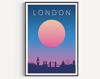 London Poster, London Wall Art, Minimalist Travel Print, Wall Art Prints, Modern Travel, London Print, Travel Wall Art, Minimalist Wall Art