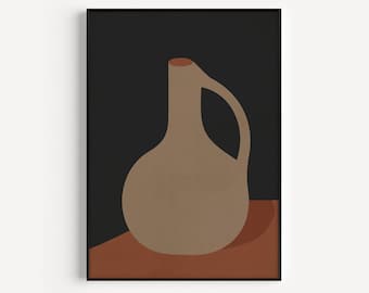 Vase Print, Minimalist Print, Neutral Wall Art, Ceramic Print, Neutral, Abstract Print, Rustic Wall Art, Gallery Wall Print, Wall Art Print