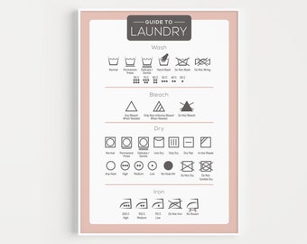 Laundry Print, Laundry Room Print, Laundry Guide, Laundry Instructions, Laundry Room Decor, Laundry, Laundry Art, Guide to Laundry, Dorm