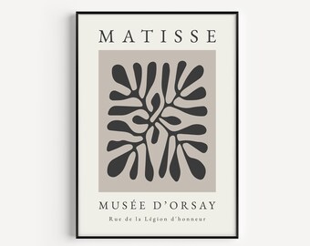 Matisse Print, Boho Wall Art, Minimalist Wall Art, Matisse Wall Art, Prints, Rustic Print, Beige Black, Neutral, Art Print, Wall Art Print