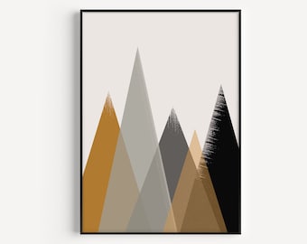 Wall Art, Mountain Print, Scandinavian Print, Mountain Wall Art, Prints, Geometric Print, Fine Art Print, Wall Art Print, Geometric Wall Art