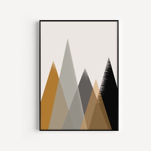 Wall Art, Mountain Print, Scandinavian Print, Mountain Wall Art, Prints, Geometric Print, Fine Art Print, Wall Art Print, Geometric Wall Art