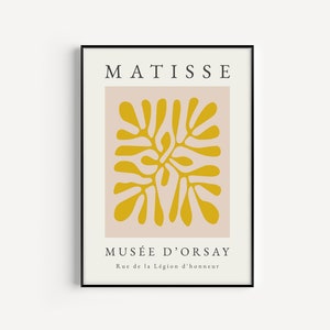 Impression Matisse, art mural bohème, impression jaune, art mural minimaliste, jaune, art mural Matisse, impressions, impression d'art jaune, impression d'art mural, affiche
