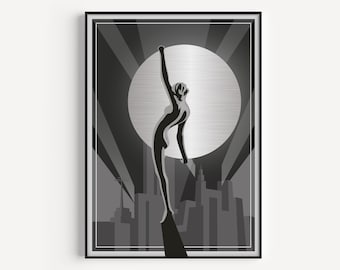 Art Deco Print, Art Deco Wall Art, Black Silver Print, Art Deco, Black and Silver, Deco, Prints, Luxe Print, Wall Art, Art Deco Poster