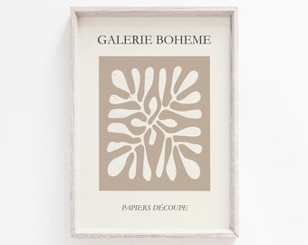 Wall Art Print, Neutral Print, Matisse Wall Art, Boho Prints, Minimalist Print, Neutral Wall Art, Matisse Print, Beige Print, Beige Wall Art