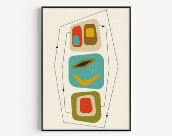 Wall Art, Retro Print, Mid Century Modern, Prints, Retro Wall Art, Mid Century Print, Retro Poster, Fine Art Print, Minimalist, Art Print