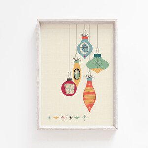 Christmas Baubles Printable Mid Century Modern Christmas Etsy