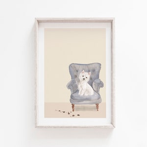 Westie Print, Westie Dog Print, Westie Gift, Dog Wall Art, Minimalist, Westie, Art Print, Dog Print, Westie Dog, Dog Gift, Dog Wall Art