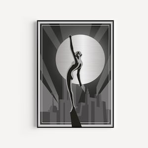 Art Deco Print, Art Deco Wall Art, Black Silver Print, Art Deco, Black and Silver, Deco, Prints, Luxe Print, Wall Art, Art Deco Poster