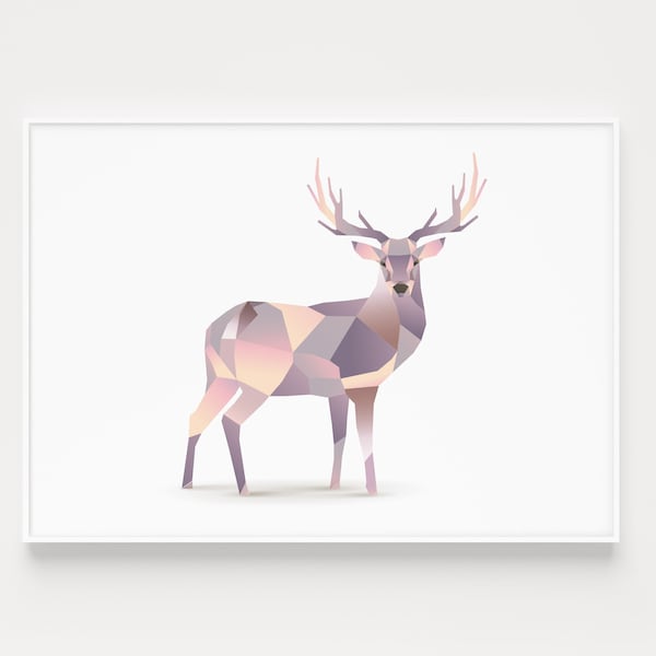 Stag Wall Art, Stag Print, Nordic Wall Art, Wall Art Print, Nordic, Scandi Print, Stag, Fine Art Print, Scandinavian, Prints, Nordic Print