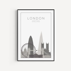 London Print, Grey Art Print, Wall Art, Travel Print, London Poster, Grey, Wall Art Print, Poster, London Travel Print, London Art, Prints