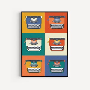 Mid Century Modern, Prints, Wall Art, Typewriter Print, Mid Century Print, Art Print, Retro Print, Wall Art Print, Retro Wall Art, Fine Art