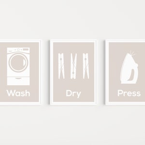 Laundry Prints, Neutral Laundry, Prints, Laundry Print Set, Laundry Sign, Set of Prints, Neutral, Laundry Wall Art, Laundry, Wall Art Print