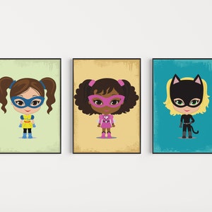 Nursery Wall Art, Superhero Girl, Superhero Nursery, Superhero Wall Art, Girl Superhero, Superhero Prints, Kids Room Prints, Nursery Prints