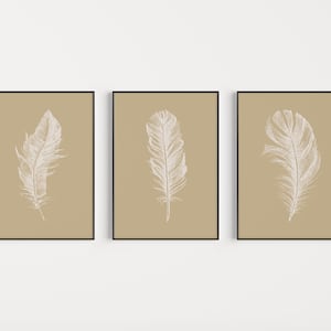 Wall Art Set, Feather Print Set, Set of Prints, Wall Art Print, Minimalist Wall Art, Prints, Feather Wall Art, Wall Art, Feather Prints, Art